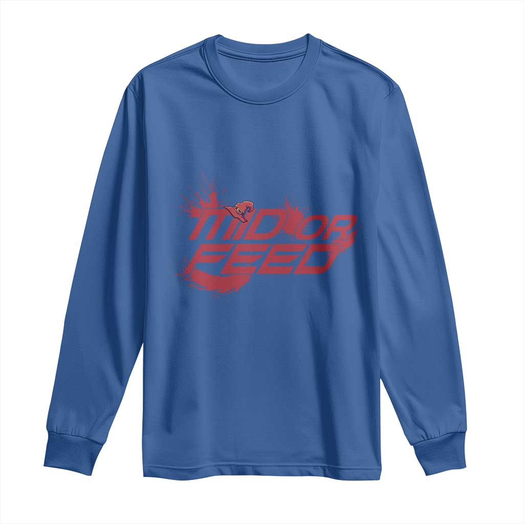 Mid Or Feed Holographic Witch Hat Long Sleeve Shirt Funny Game Lover Gift TS12 Royal Blue Print Your Wear