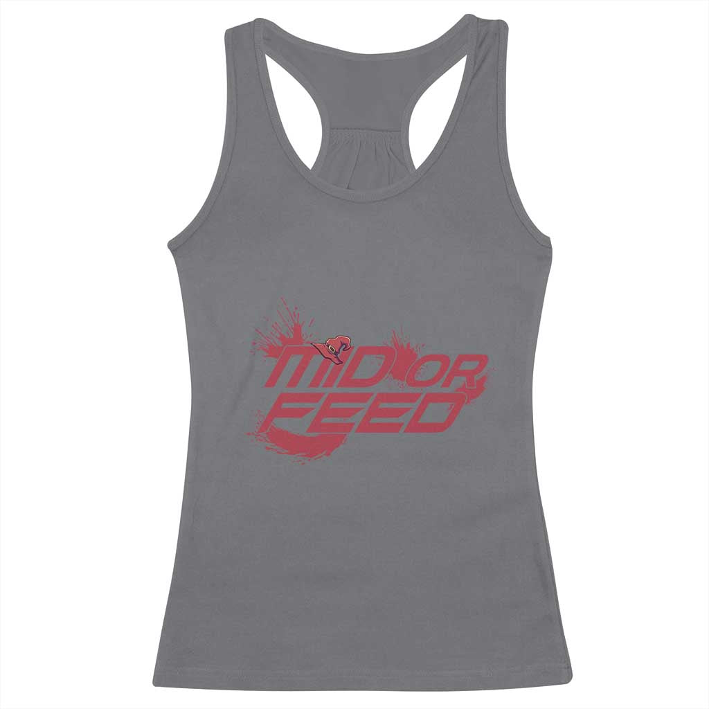 Mid Or Feed Holographic Witch Hat Racerback Tank Top Funny Game Lover Gift TS12 Charcoal Print Your Wear