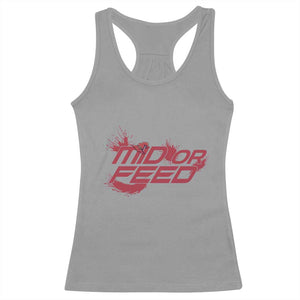 Mid Or Feed Holographic Witch Hat Racerback Tank Top Funny Game Lover Gift TS12 Sport Gray Print Your Wear