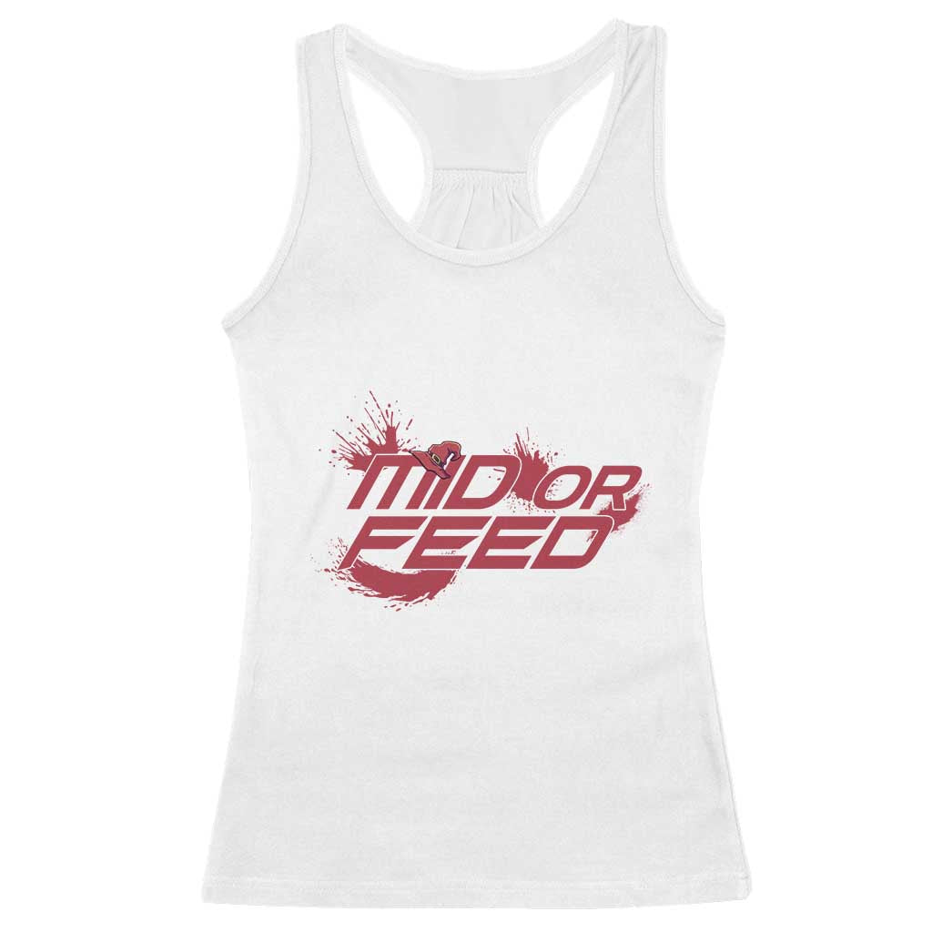 Mid Or Feed Holographic Witch Hat Racerback Tank Top Funny Game Lover Gift TS12 White Print Your Wear