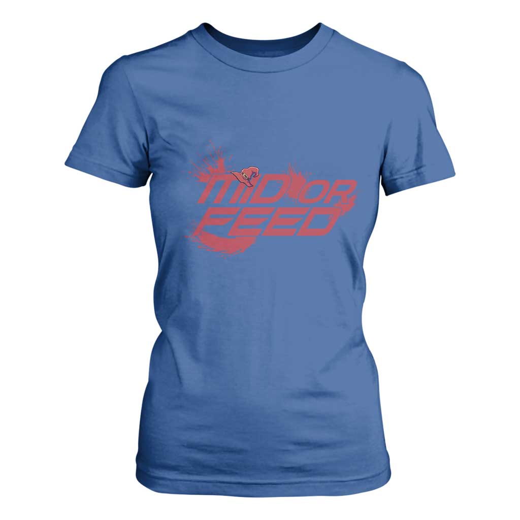 Mid Or Feed Holographic Witch Hat T Shirt For Women Funny Game Lover Gift TS12 Royal Blue Print Your Wear