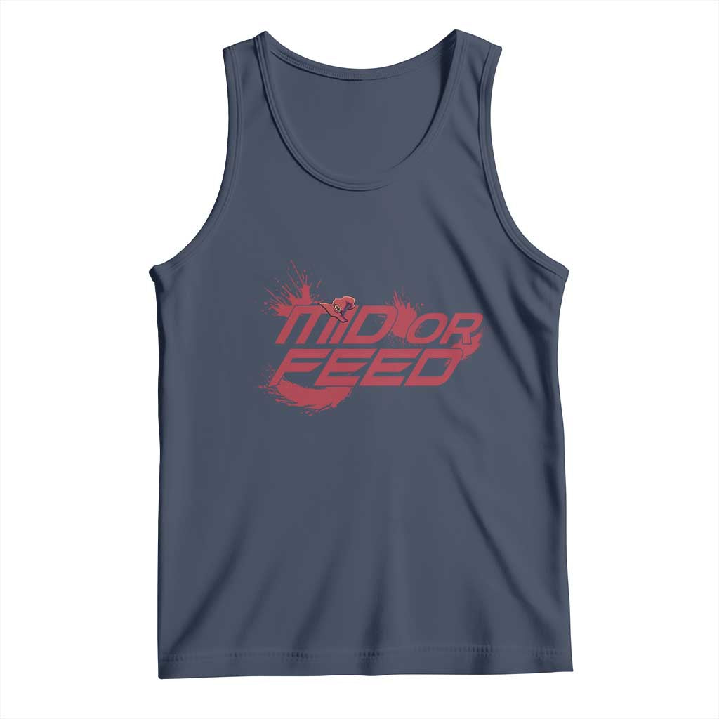 Mid Or Feed Holographic Witch Hat Tank Top Funny Game Lover Gift TS12 Navy Print Your Wear