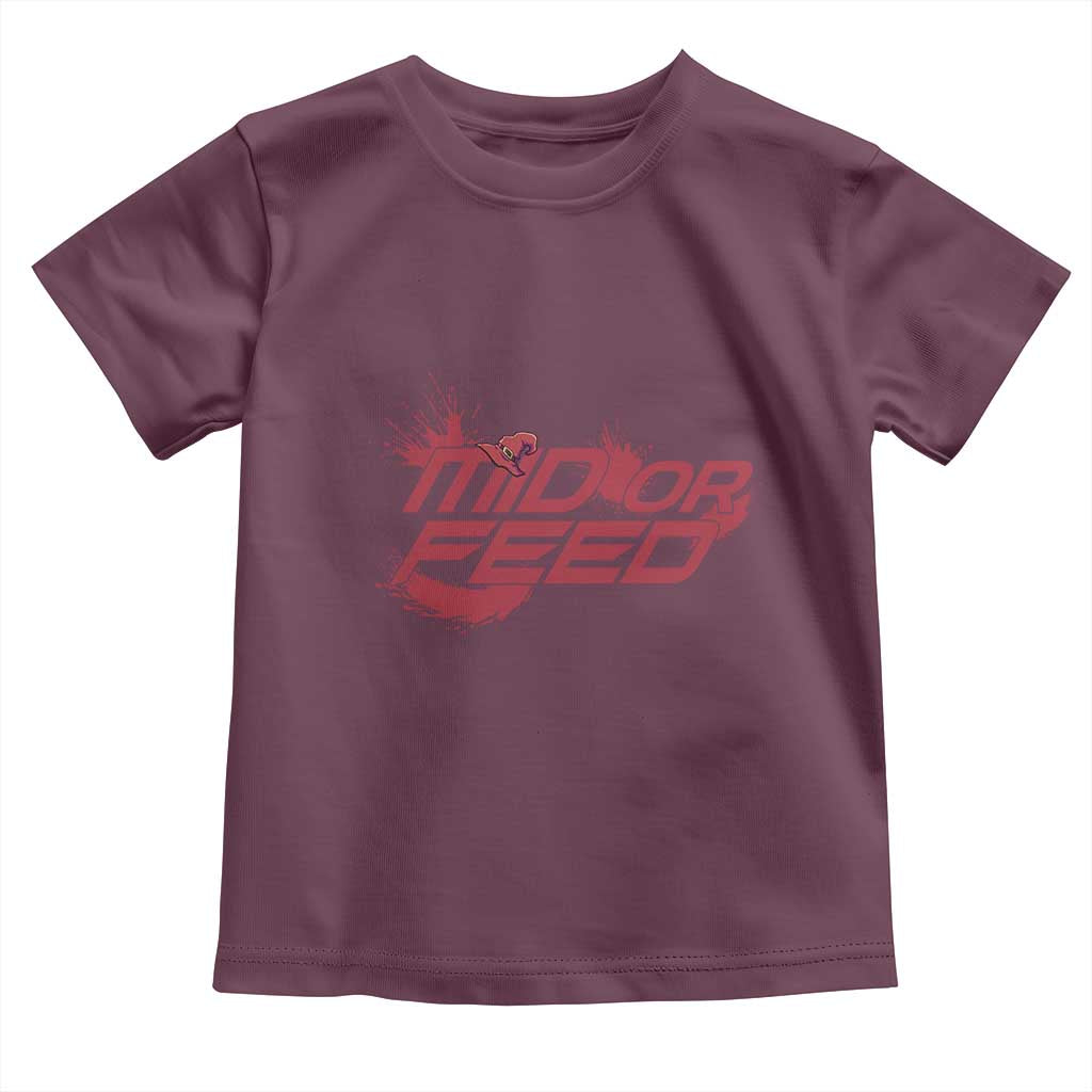 Mid Or Feed Holographic Witch Hat Toddler T Shirt Funny Game Lover Gift TS12 Maroon Print Your Wear