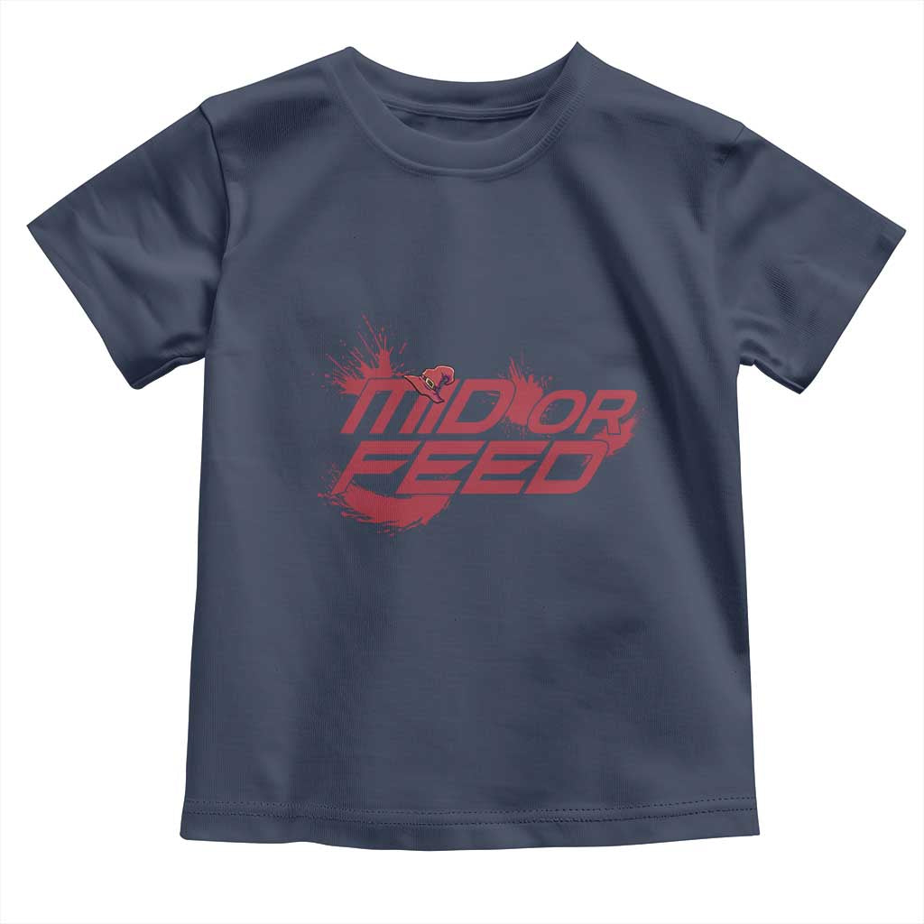 Mid Or Feed Holographic Witch Hat Toddler T Shirt Funny Game Lover Gift TS12 Navy Print Your Wear