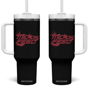 Mid Or Feed Holographic Witch Hat Tumbler With Handle Funny Game Lover Gift TS12 One Size: 40 oz Black Print Your Wear