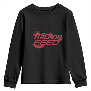 Mid Or Feed Holographic Witch Hat Youth Sweatshirt Funny Game Lover Gift TS12 Black Print Your Wear