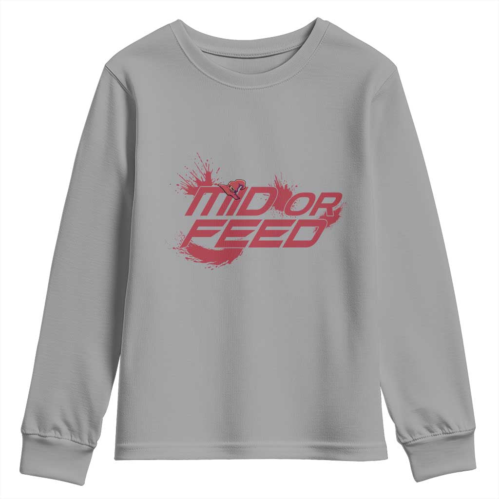 Mid Or Feed Holographic Witch Hat Youth Sweatshirt Funny Game Lover Gift TS12 Sport Gray Print Your Wear
