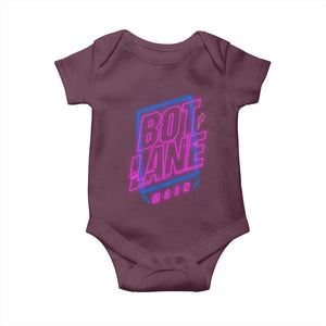 Bot Lane Main Cyberpunk Neon Style Baby Onesie Gaming Quote Gift TS12 Maroon Print Your Wear