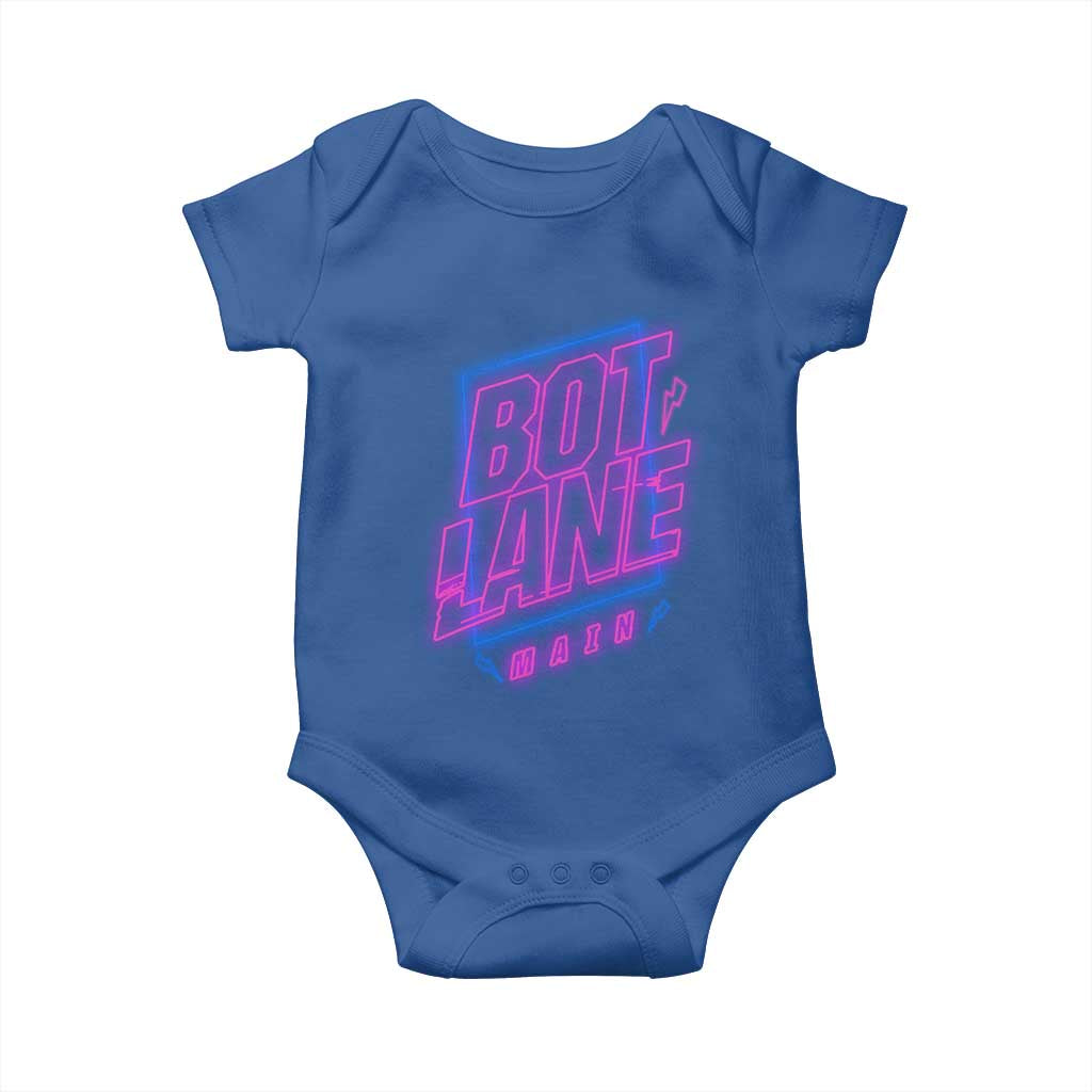 Bot Lane Main Cyberpunk Neon Style Baby Onesie Gaming Quote Gift TS12 Royal Blue Print Your Wear