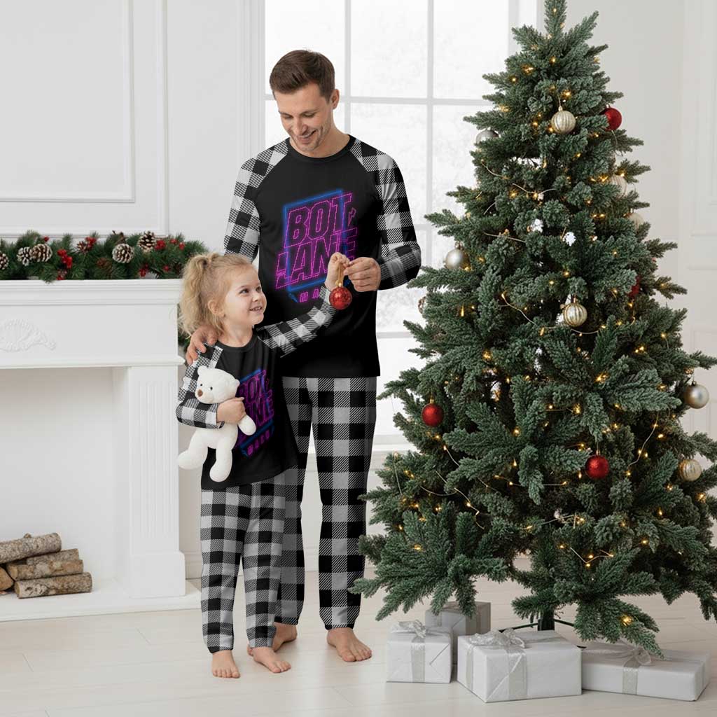 Bot Lane Main Cyberpunk Neon Style Plaid Pajama Set Gaming Quote Gift TS12 White Plaid Print Your Wear