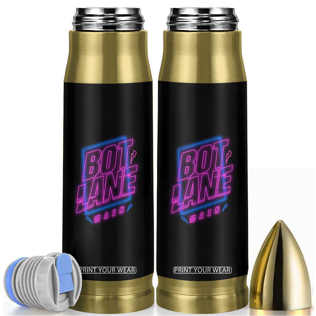 Bot Lane Main Cyberpunk Neon Style Bullet Tumbler Gaming Quote Gift TS12 Black Print Your Wear