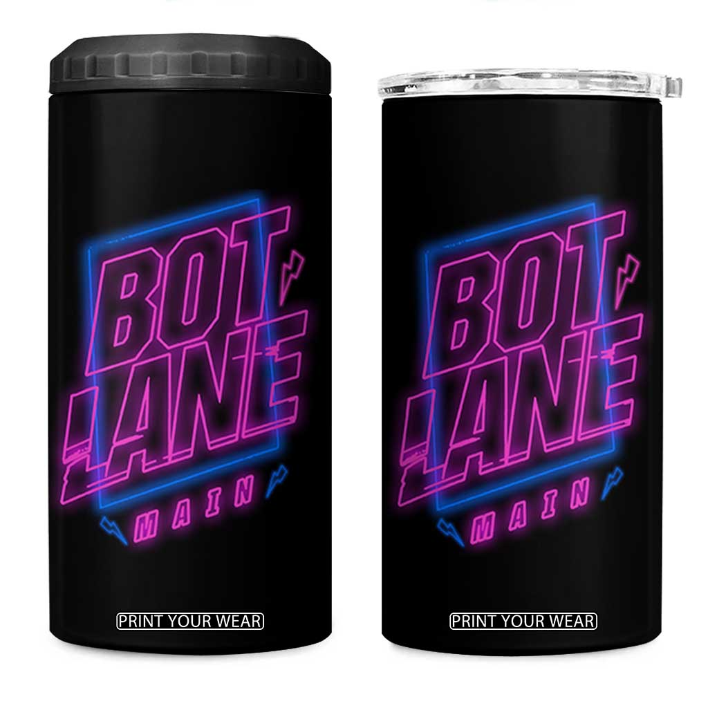 Bot Lane Main Cyberpunk Neon Style 4 in 1 Can Cooler Tumbler Gaming Quote Gift TS12 One Size: 16 oz Black Print Your Wear