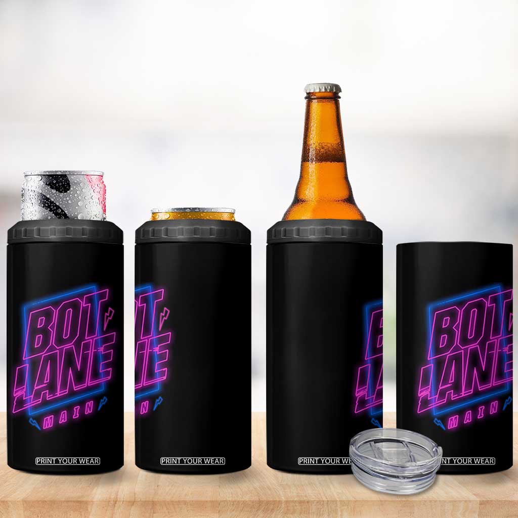 Bot Lane Main Cyberpunk Neon Style 4 in 1 Can Cooler Tumbler Gaming Quote Gift TS12 Print Your Wear