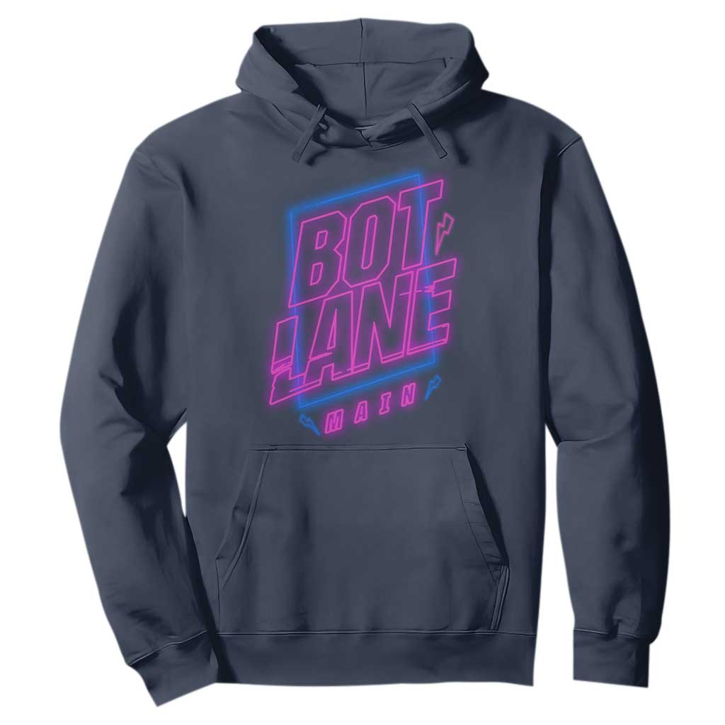 Bot Lane Main Cyberpunk Neon Style Hoodie Gaming Quote Gift TS12 Navy Print Your Wear