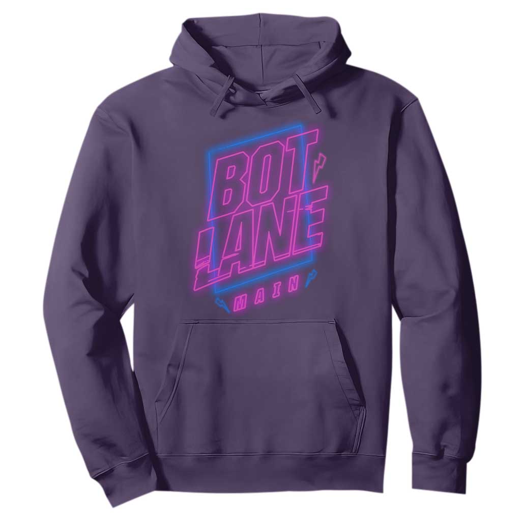 Bot Lane Main Cyberpunk Neon Style Hoodie Gaming Quote Gift TS12 Purple Print Your Wear