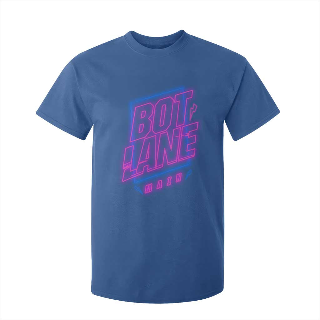 Bot Lane Main Cyberpunk Neon Style T Shirt For Kid Gaming Quote Gift TS12 Royal Blue Print Your Wear