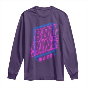 Bot Lane Main Cyberpunk Neon Style Long Sleeve Shirt Gaming Quote Gift TS12 Purple Print Your Wear