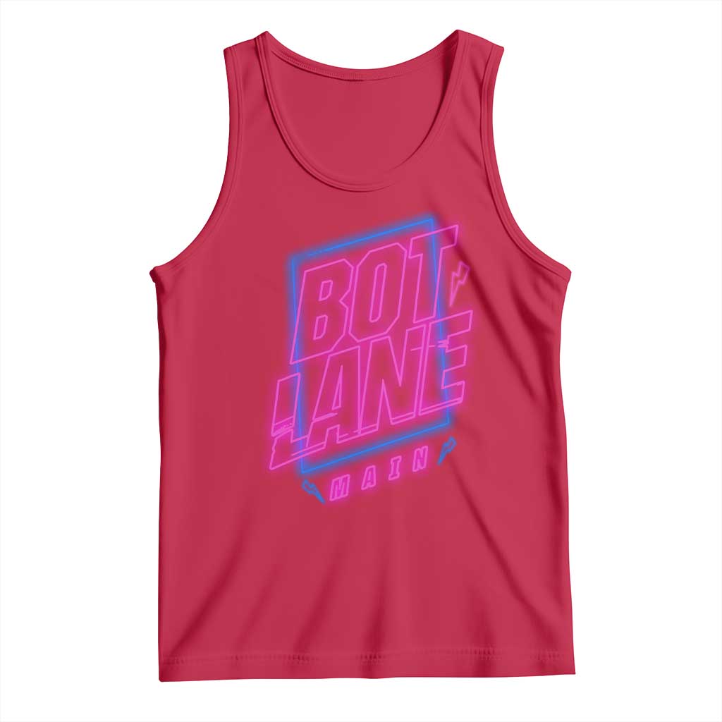 Bot Lane Main Cyberpunk Neon Style Tank Top Gaming Quote Gift TS12 Red Print Your Wear