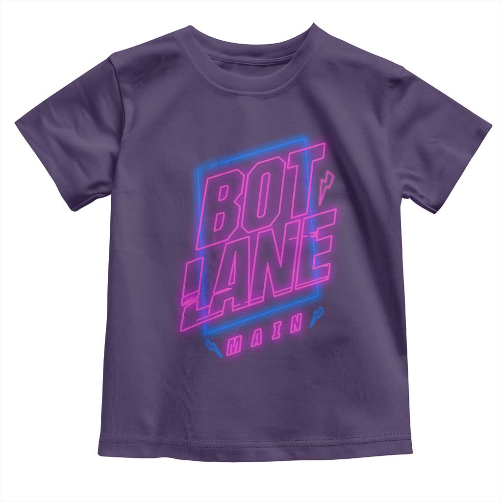 Bot Lane Main Cyberpunk Neon Style Toddler T Shirt Gaming Quote Gift TS12 Purple Print Your Wear