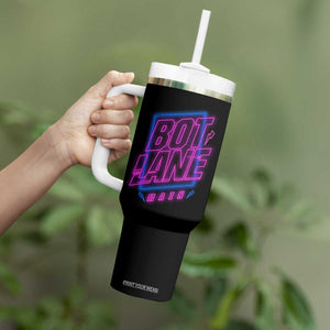 Bot Lane Main Cyberpunk Neon Style Tumbler With Handle Gaming Quote Gift TS12 Print Your Wear