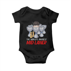 Worlds Okayest Mid Laner Baby Onesie Funny Game Lover Gift TS12 Black Print Your Wear