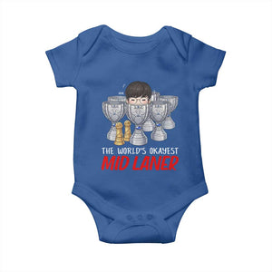 Worlds Okayest Mid Laner Baby Onesie Funny Game Lover Gift TS12 Royal Blue Print Your Wear