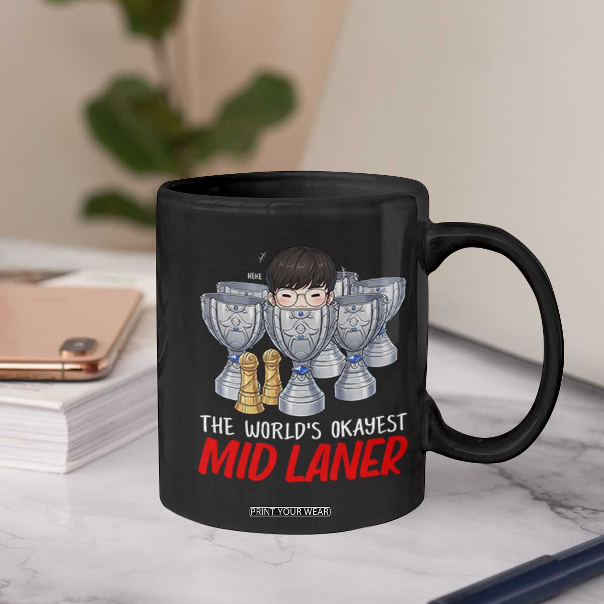 Worlds Okayest Mid Laner Coffee Mug Funny Game Lover Gift TS12 Print Your Wear
