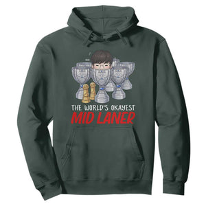 Worlds Okayest Mid Laner Hoodie Funny Game Lover Gift TS12 Dark Forest Green Print Your Wear