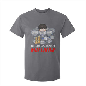 Worlds Okayest Mid Laner T Shirt For Kid Funny Game Lover Gift TS12 Charcoal Print Your Wear