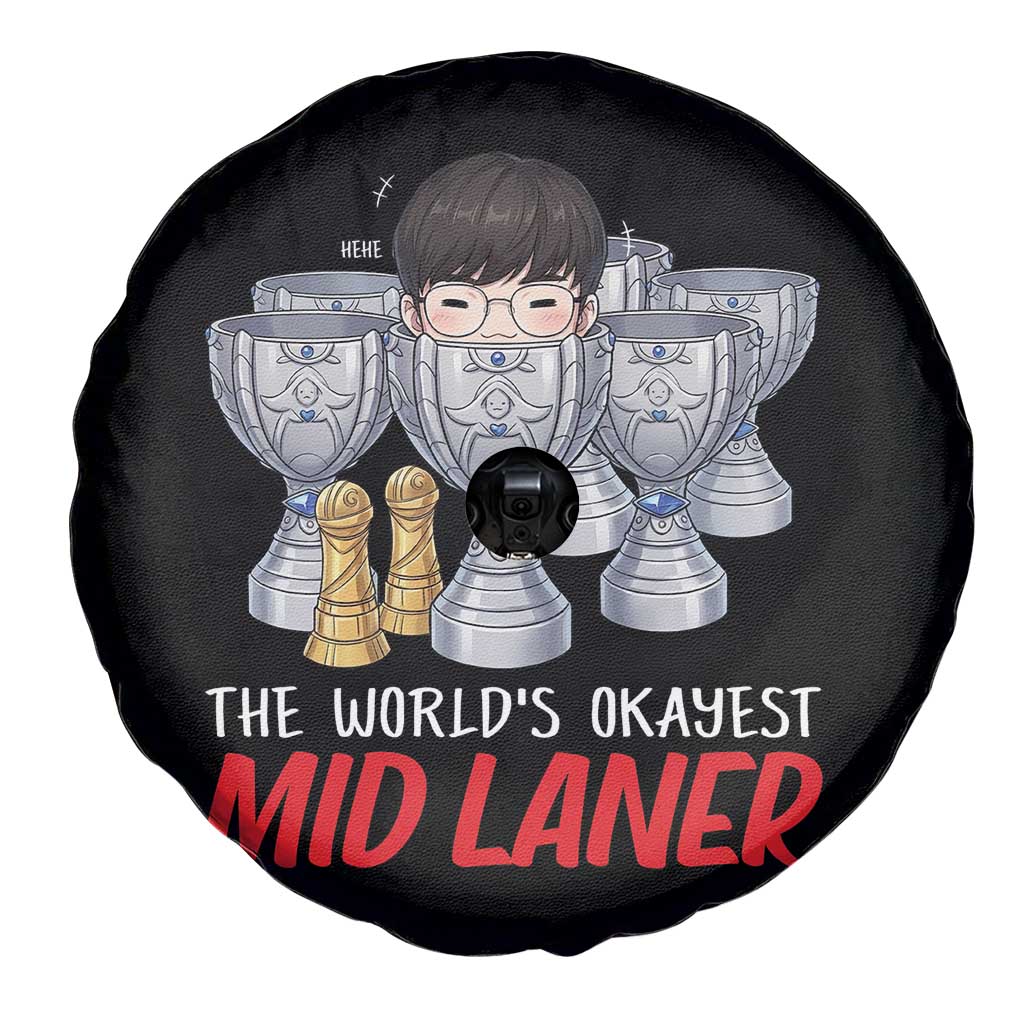 Worlds Okayest Mid Laner Spare Tire Cover Funny Game Lover Gift TS12 Print Your Wear