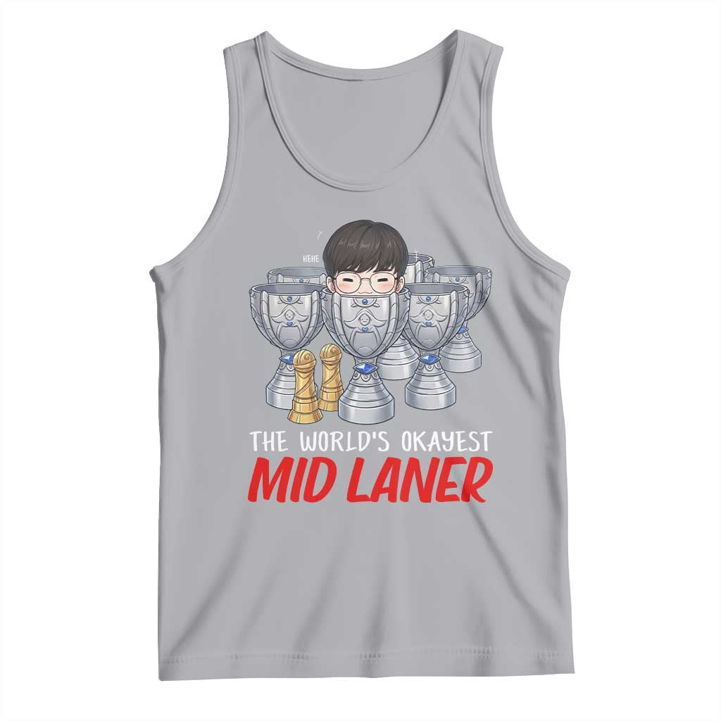 Worlds Okayest Mid Laner Tank Top Funny Game Lover Gift TS12 Athletic Heather Print Your Wear