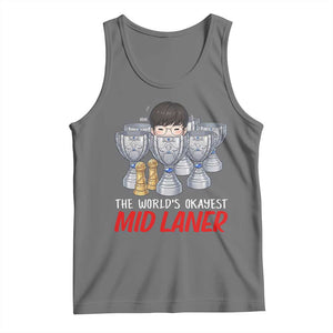 Worlds Okayest Mid Laner Tank Top Funny Game Lover Gift TS12 Black Heather Print Your Wear