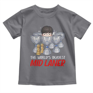 Worlds Okayest Mid Laner Toddler T Shirt Funny Game Lover Gift TS12 Charcoal Print Your Wear