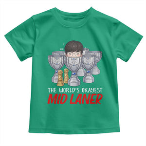 Worlds Okayest Mid Laner Toddler T Shirt Funny Game Lover Gift TS12 Irish Green Print Your Wear