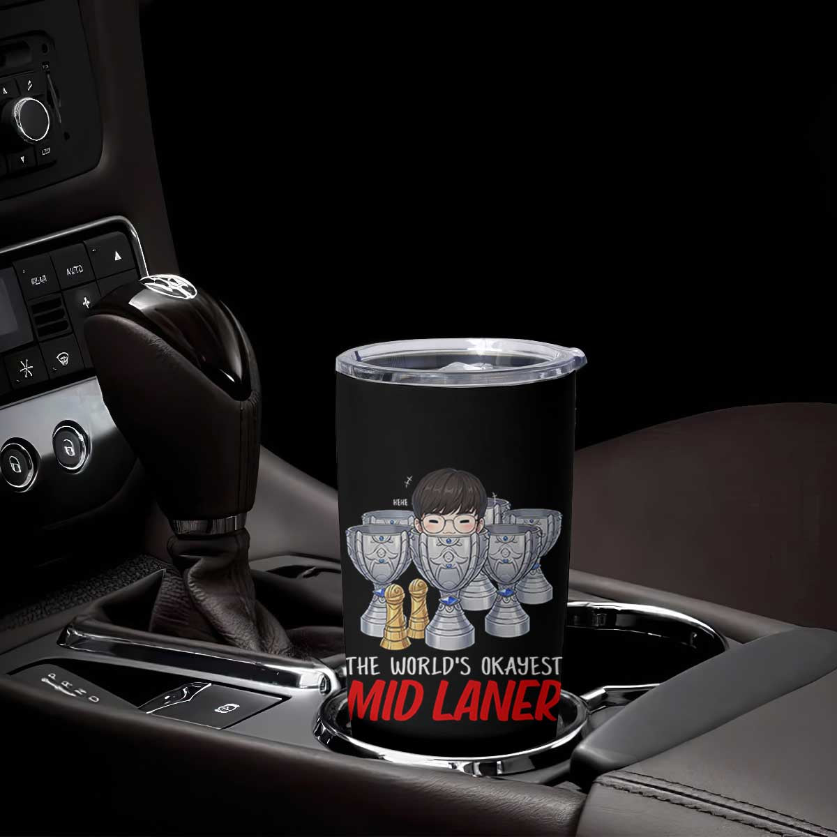 Worlds Okayest Mid Laner Tumbler Cup Funny Game Lover Gift TS12 Print Your Wear