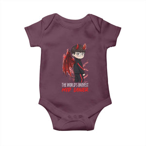 Worlds Okayest Mid Laner Baby Onesie Funny Gift For Gamer TS12 Maroon Print Your Wear