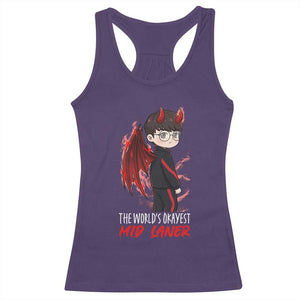 Worlds Okayest Mid Laner Racerback Tank Top Funny Gift For Gamer TS12 Purple Print Your Wear