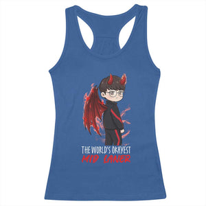 Worlds Okayest Mid Laner Racerback Tank Top Funny Gift For Gamer TS12 Royal Blue Print Your Wear