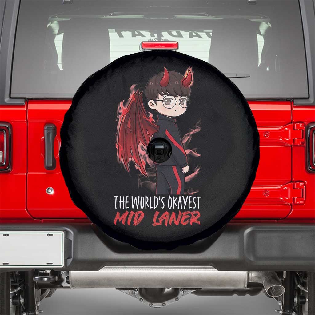 Worlds Okayest Mid Laner Spare Tire Cover Funny Gift For Gamer TS12 Black Print Your Wear