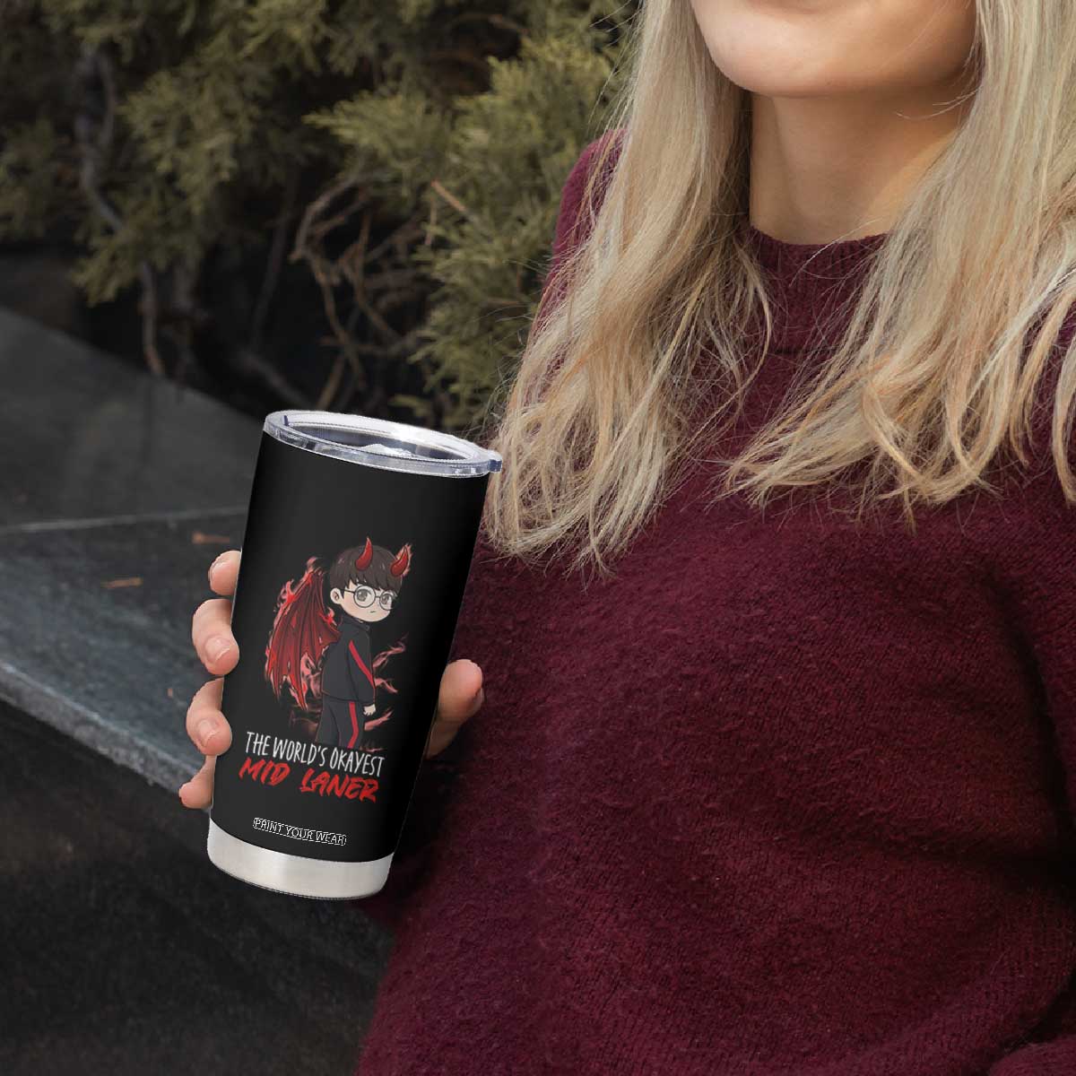 Worlds Okayest Mid Laner Tumbler Cup Funny Gift For Gamer TS12 Print Your Wear