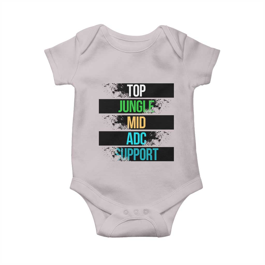 Gaming Humor 5 Roles Baby Onesie Quote For Gamer Lovers TS12 Ice Gray Print Your Wear