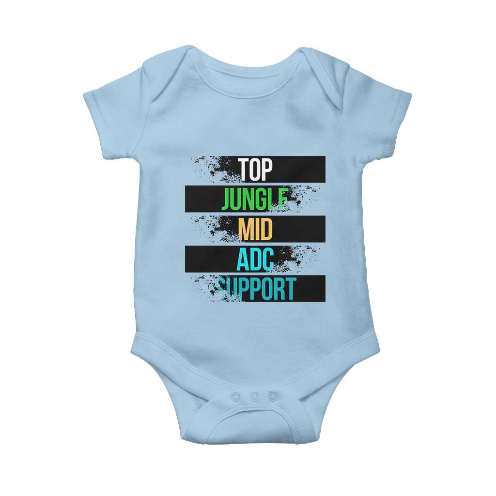 Gaming Humor 5 Roles Baby Onesie Quote For Gamer Lovers TS12 Light Blue Print Your Wear