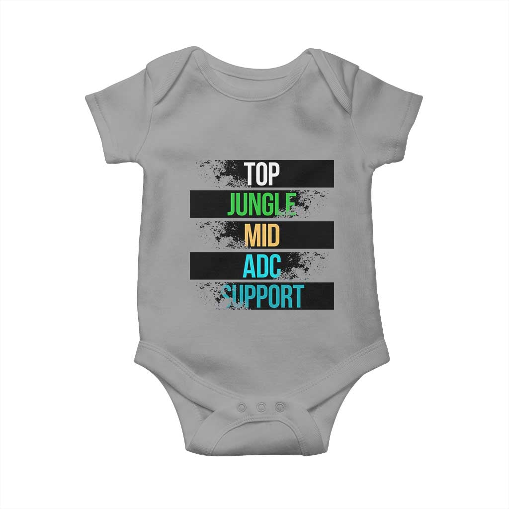 Gaming Humor 5 Roles Baby Onesie Quote For Gamer Lovers TS12 Sport Gray Print Your Wear