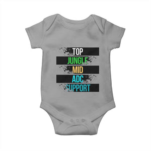 Gaming Humor 5 Roles Baby Onesie Quote For Gamer Lovers TS12 Sport Gray Print Your Wear