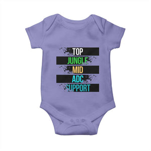 Gaming Humor 5 Roles Baby Onesie Quote For Gamer Lovers TS12 Violet Print Your Wear