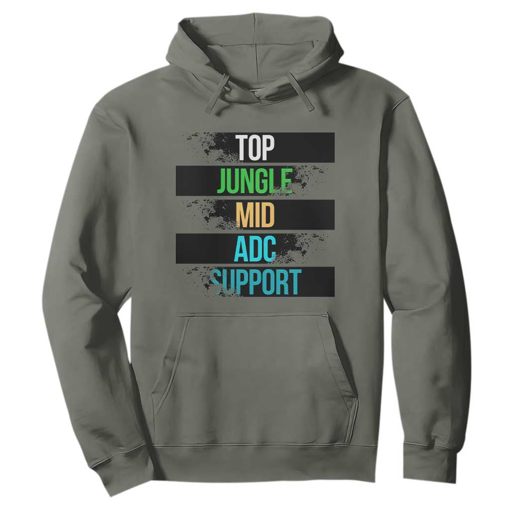 Gaming Humor 5 Roles Hoodie Quote For Gamer Lovers TS12 Military Green Print Your Wear