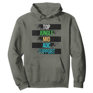 Gaming Humor 5 Roles Hoodie Quote For Gamer Lovers TS12 Military Green Print Your Wear