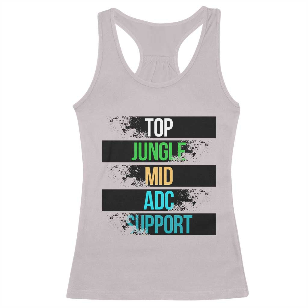 Gaming Humor 5 Roles Racerback Tank Top Quote For Gamer Lovers TS12 Ice Gray Print Your Wear