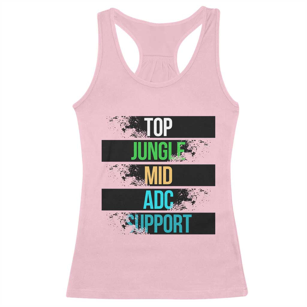 Gaming Humor 5 Roles Racerback Tank Top Quote For Gamer Lovers TS12 Light Pink Print Your Wear