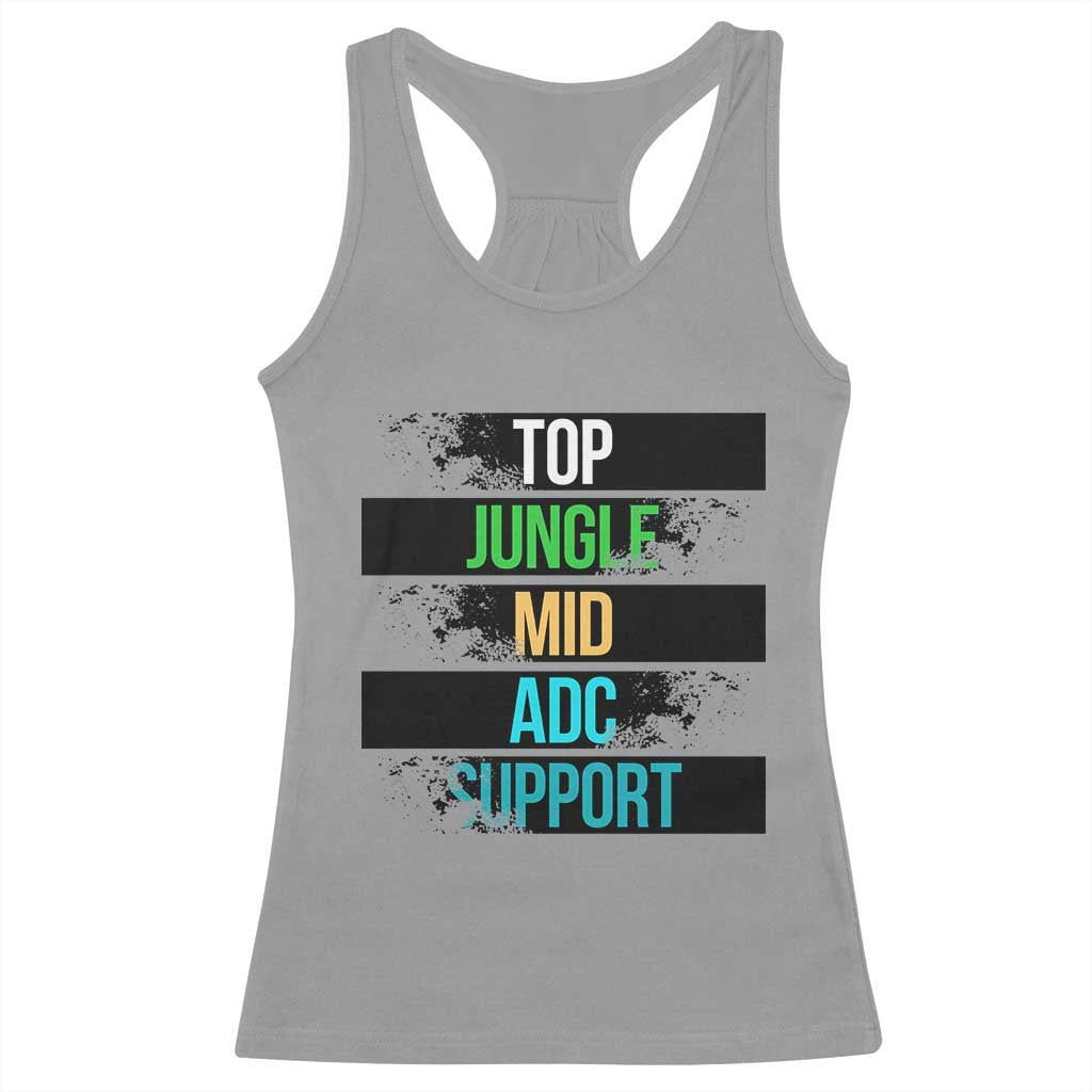 Gaming Humor 5 Roles Racerback Tank Top Quote For Gamer Lovers TS12 Sport Gray Print Your Wear